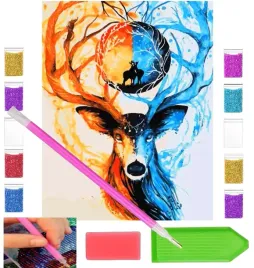 haft-diamentowy-zamyslony-jelen-30x40-obraz-duzy-zestaw-dla-dzieci-jelenie