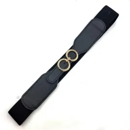 pasek-damski-czarny-waski-na-gumie-zlota-klamra-kolka-bs002659-czarny