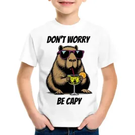 don-t-worry-be-capy-kapibara-biala-koszulka-dziecieca-12-14