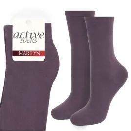 skarpetki-damskie-bawelniane-gladkie-fiolet-polskie-active-forte-58-marilyn