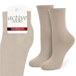 skarpetki-damskie-bawelniane-gladkie-bezowy-polskie-active-forte-58-marilyn