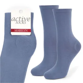 skarpetki-damskie-bawelniane-gladkie-niebieski-polskie-active-forte-marilyn