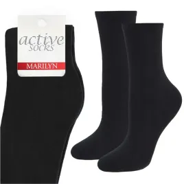 skarpetki-damskie-bawelniane-gladkie-czarne-polskie-active-forte-58-marilyn