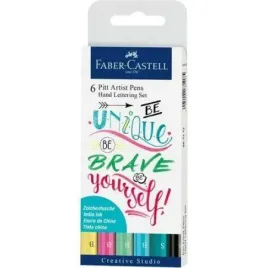 pisaki-pedzelkowe-pitt-hand-lettering-6szt-pastelowe-faber-castell