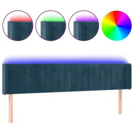 zaglowek-do-lozka-z-led-ciemnoniebieski-163x16x78-88-cm-aksamit