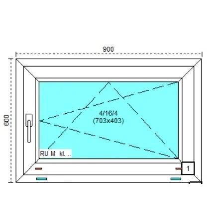 Tanie Okno PCV Białe 3 szyby 90x60