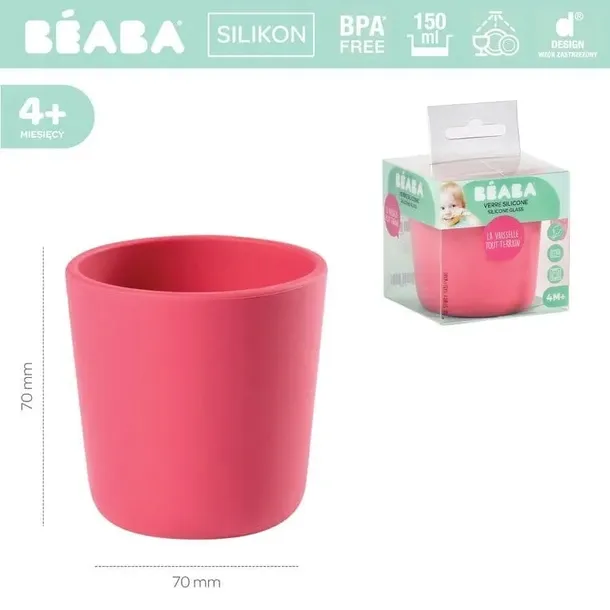 beaba-silikonowy-kubek-pink-stan-nowy