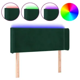 zaglowek-do-lozka-z-led-ciemnozielony-83x16x78-88-cm-aksamit