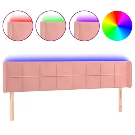 zaglowek-led-aksamitny-rozowy-203x16x78-88-cm