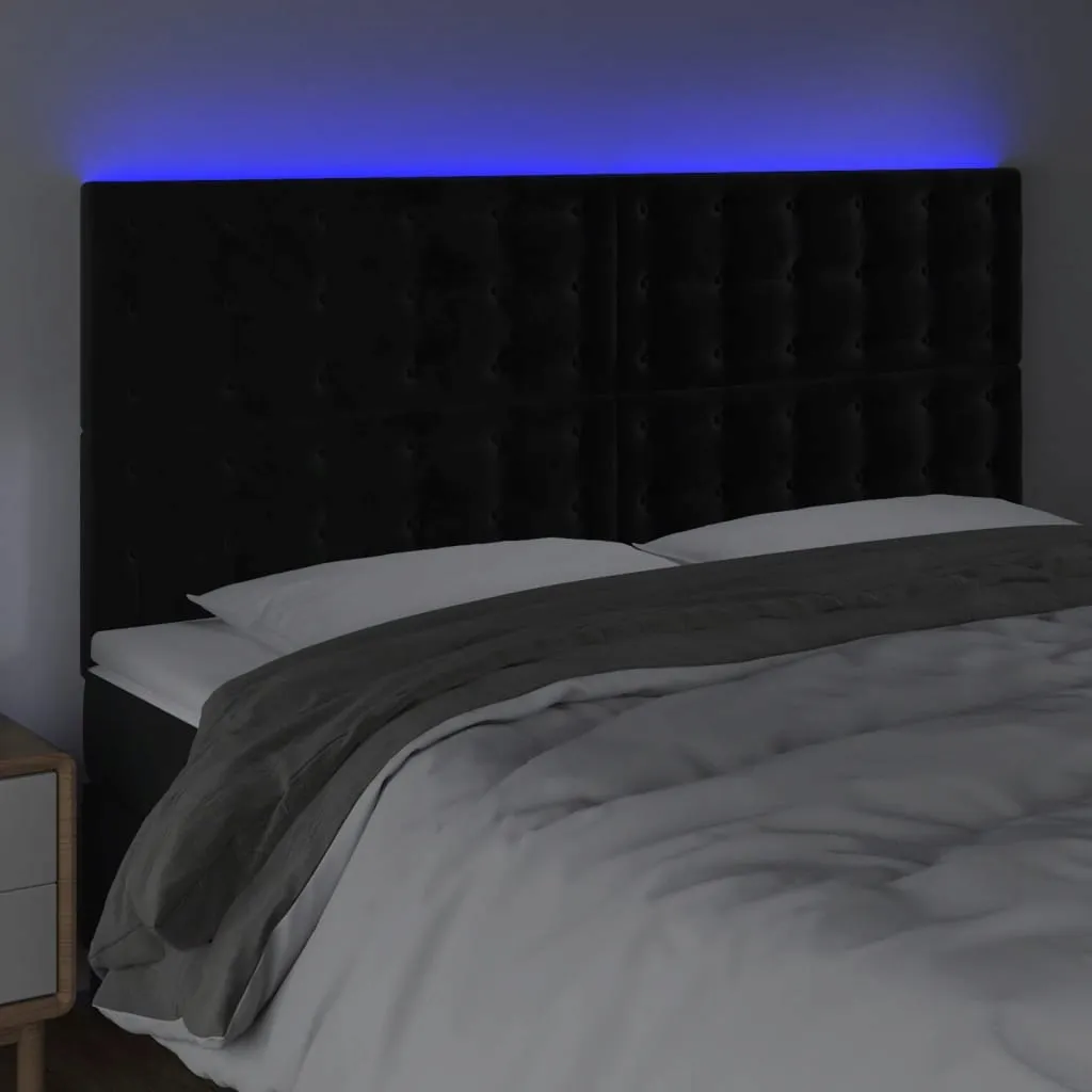 zaglowek-led-czarny-200x118cm-aksamit-stan-nowy