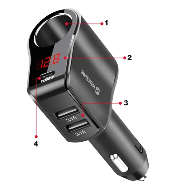 swissten-ladowarka-samochodowa-usb-c-2x-usb-a-kolor-czarny