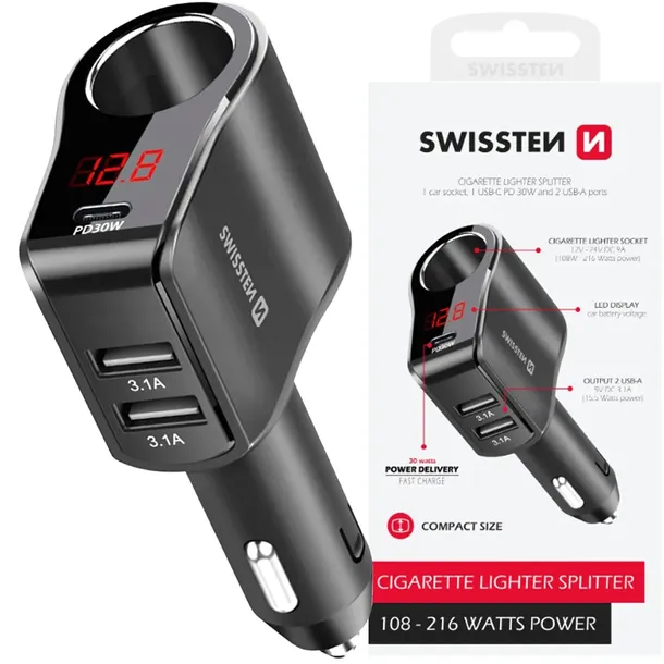 swissten-ladowarka-samochodowa-usb-c-2x-usb-a-stan-opakowania-oryginalne