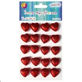 dekoracja-serduszka-styropianowe-brokat-czerwone