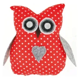 dekoracja-sowa-z-materialu-12cm-w-kropki