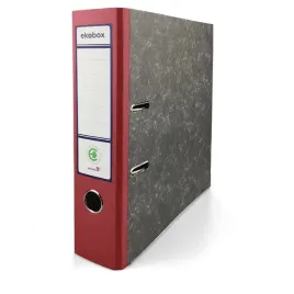 segregator-a4-ekobox-75mm-marmurkowy-grzbiet-czerwony-biurowy-dzwigniowy