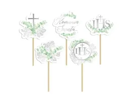 toppery-na-tort-ciasta-komunia-swieta-z-motywem-eukaliptusu-srebrne-5-szt