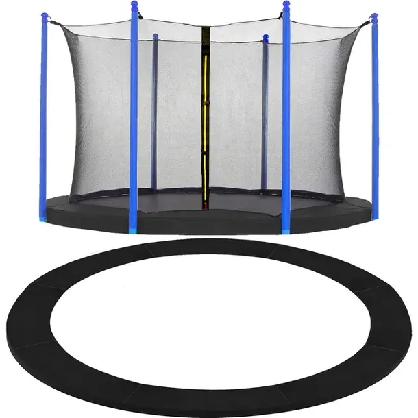 Osłona na sprężyny z siatką do trampoliny wewnętrzną 10FT 305 cm czarna