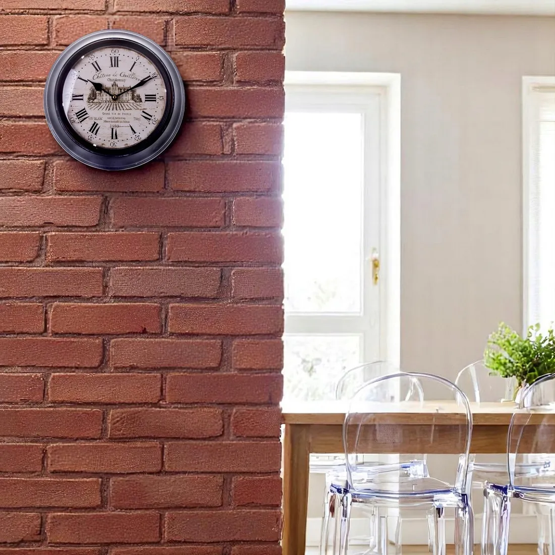 zegar-scienny-metalowy-loft-brazowy-30cm-stan-nowy