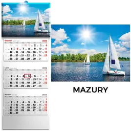 kalendarz-trojdzielny-scienny-premium-2026-zawieszka-jezioro-mazury-lodka