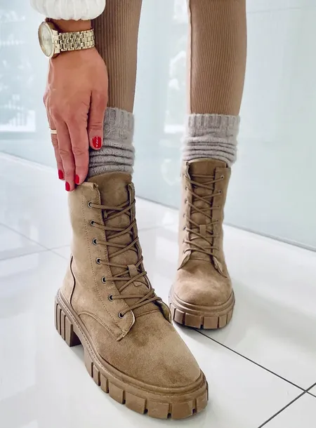 botki-sznurowane-kelis-khaki-38-stan-nowy