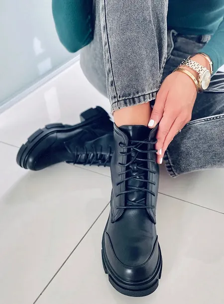botki-sznurowane-coley-black-38-stan-nowy
