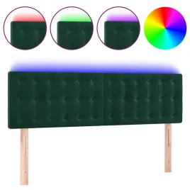 zaglowek-do-lozka-z-led-ciemnozielony-144x5x78-88-cm-aksamit