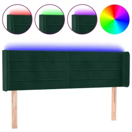 zaglowek-do-lozka-z-led-ciemnozielony-147x16x78-88cm-aksamit