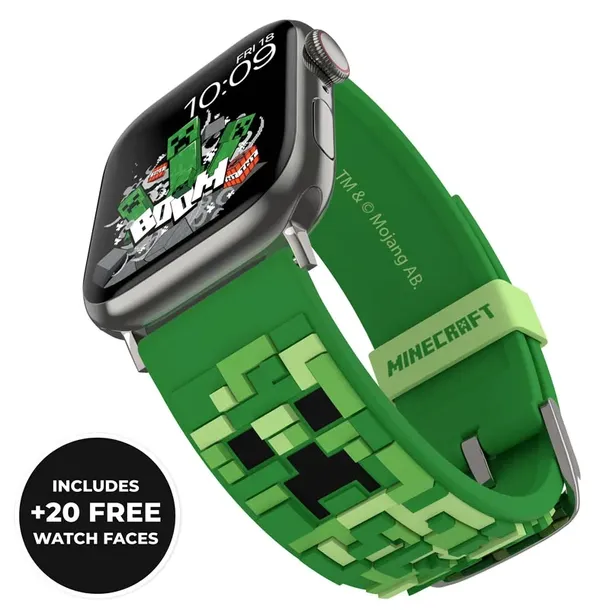 minecraft-pasek-do-apple-watch-creeper-3d-waga-z-opakowaniem-0-3-kg-stan-nowy