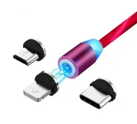 rozowy-swiecacy-led-kabel-magnetyczny-3w1-lightning-micro-usb-usb-c