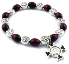 bransoletka-z-krzyzem-sw-benedykta-bordo