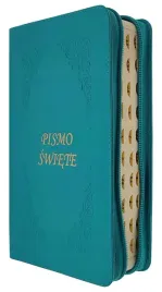 pismo-swiete-z-kolorowa-wkladka-paginowane-w-skorzanej-oprawie-turkusowej
