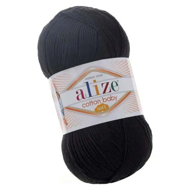 Włóczka Alize Cotton Baby Soft - 60 Czarny