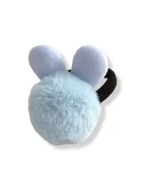 gumka-do-wlosow-z-pomponem-i-uszami-kroliczek-niebieska