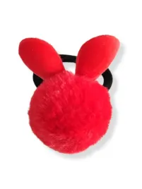 gumka-do-wlosow-z-pomponem-i-uszami-kroliczek-czerwona