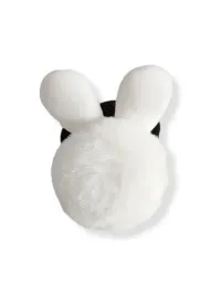 gumka-do-wlosow-z-pomponem-i-uszami-kroliczek-biala