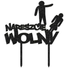 topper-z-pleksy-nareszcie-wolny-czarny-brokat-15-x-165-cm
