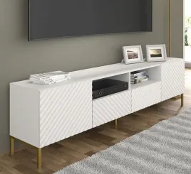 elegancki-stolik-telewizyjny-z-szufladami-biel-zloty