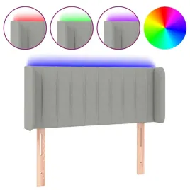zaglowek-do-lozka-z-led-jasnoszary-93x16x78-88-cm-tkanina