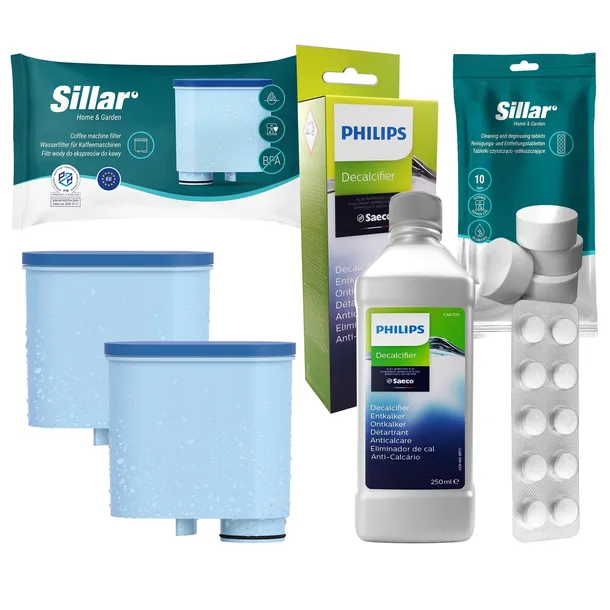 Odkamieniacz Philips + 2x filtr ekspresu philips saeco + tabletki 10 szt