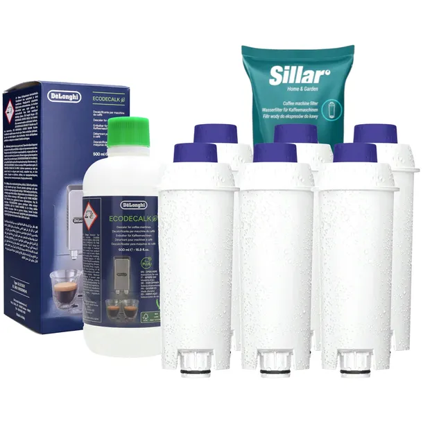 Odkamieniacz Delonghi do ekspresu + 6x Sillar filtr do ekspresu Delonghi