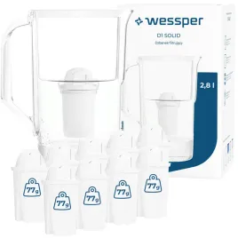 dzbanek-plastikowy-filtrujacy-wessper-d1-solid-28l-bialy-10x-filtr