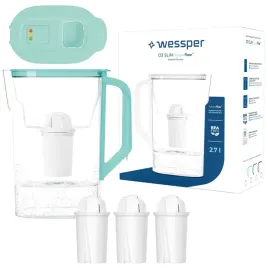 dzbanek-filtrujacy-wessper-d3-slim-27l-futureflow-do-lodowki-4x-filtr