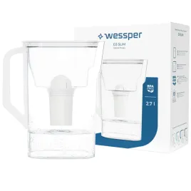 dzbanek-filtrujacy-wode-wessper-d3-slim-27l-bialy-1x-filtr-aquaclassic