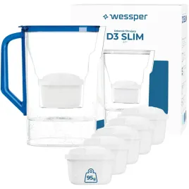 dzbanek-filtrujacy-wessper-d3-slim-27l-do-lodowki-6x-filtr-do-wody