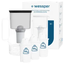 dzbanek-filtrujacy-szklany-wessper-d2-borosilicate-3l-czarny-4x-filtr