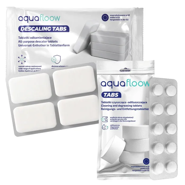 AquaFloow: tabletki do czyszczenia ekspresu + tabletki do odkamieniania