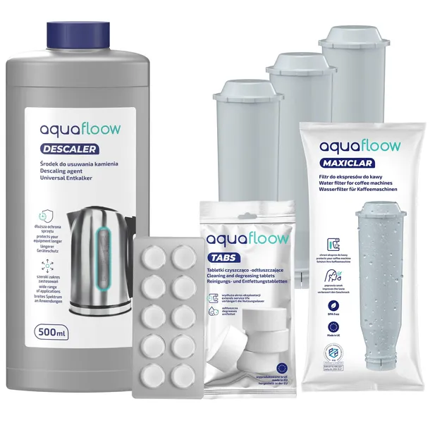 3x filtr do ekspresu Krups zamiennik + odkamieniacz 0,5l tabletki AquaFloow