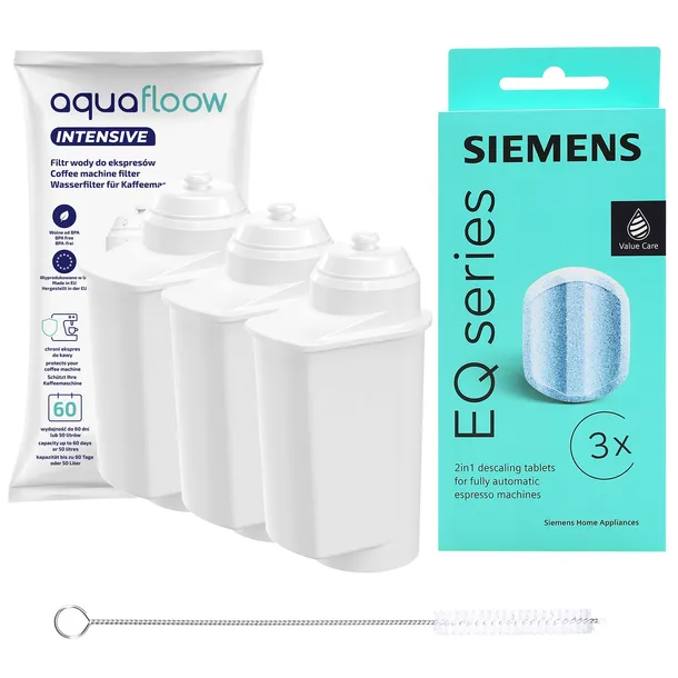 Tabletki odkamieniające Siemens TZ80002 + 3x filtr wody do ekspresu Siemens