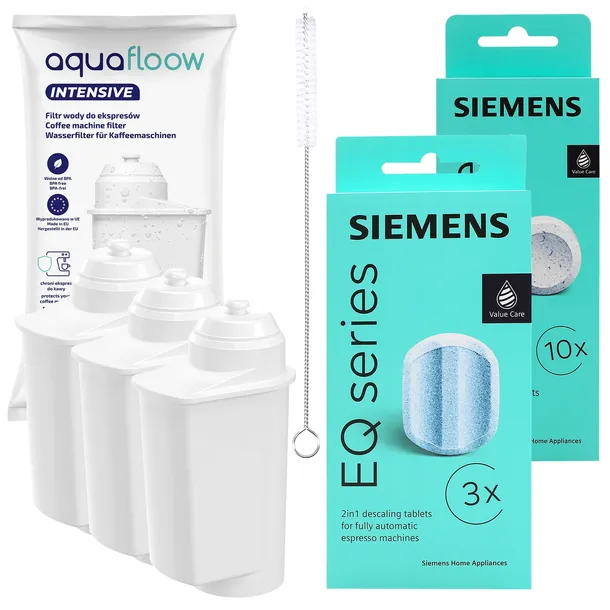 Zestaw do ekspresu Siemens EQ.6 EQ6 3x filtr wody tabletki TZ80001 TZ80002