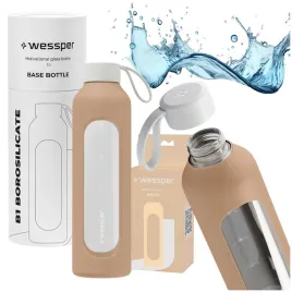 szklana-butelka-1000ml-szczelna-bidon-fitness-silownia-etui-silikonowe